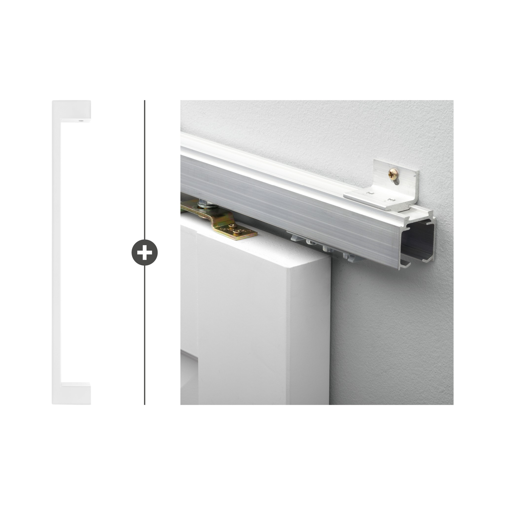 Sluitwerkpakketten met Deurgreep 28x300 Quadrate Wit